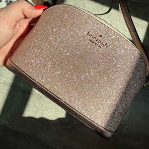 kate spade Rose Gold Glitter Crossbody Purse Mini Dome crossbody NWOT